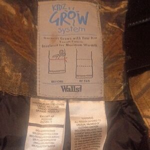 Walls Kidz Grow System Jacket in Black and Tan